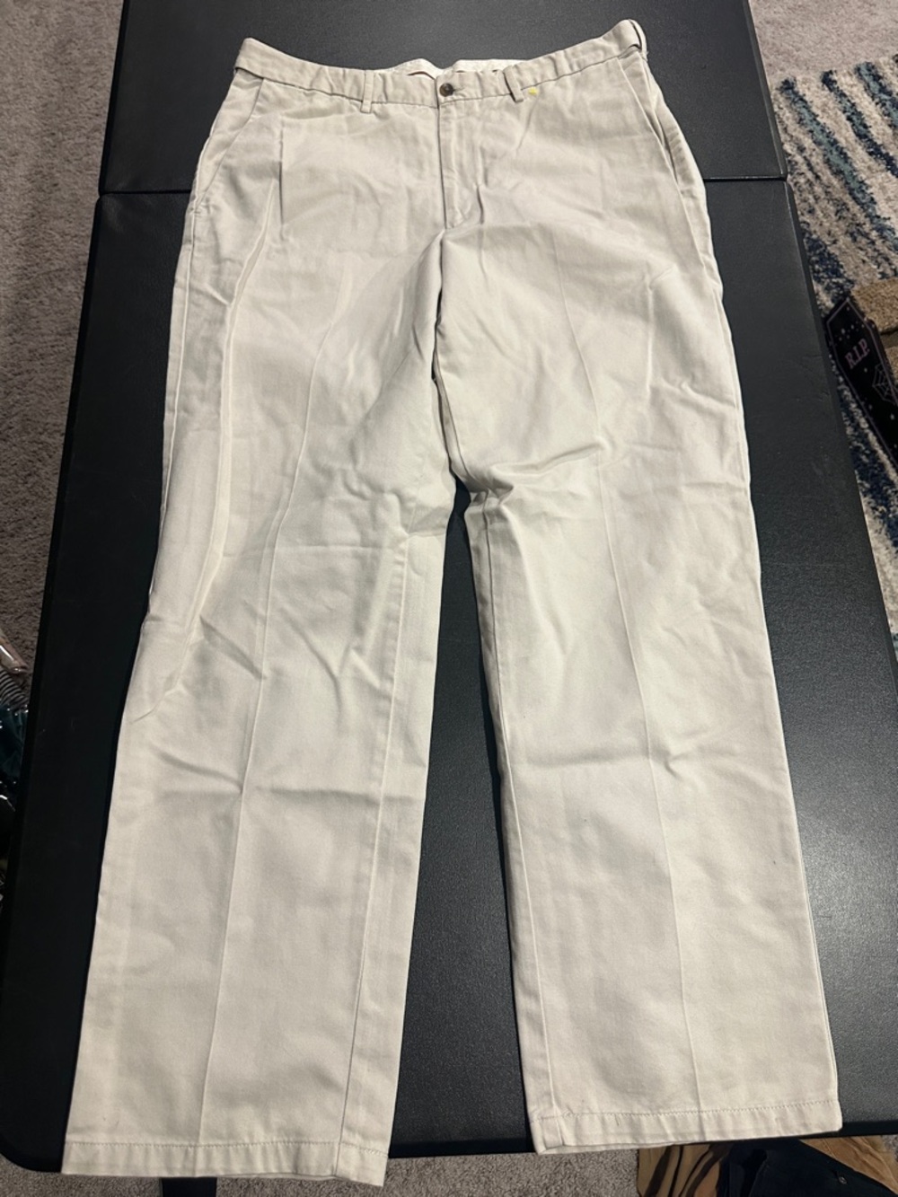 Haggar Light Cream Pleated Chino Pants